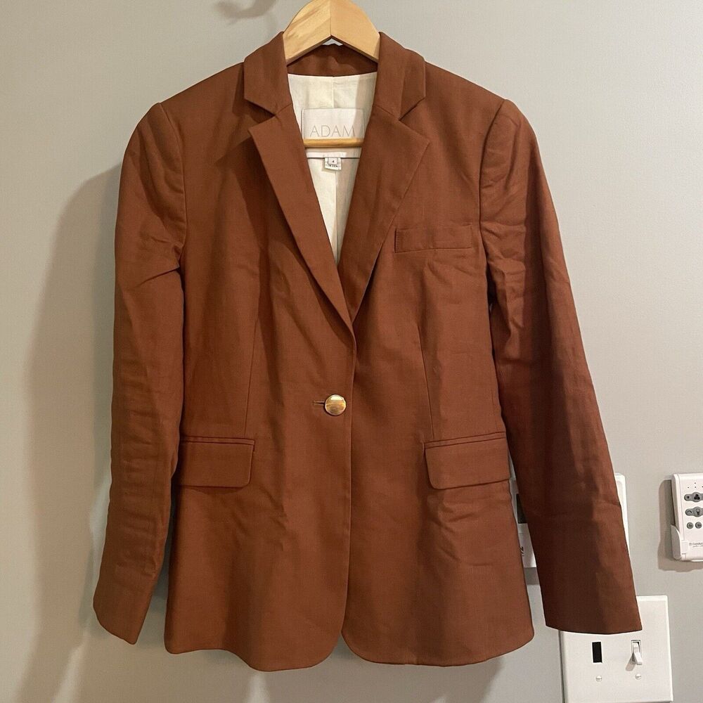Adam By Adam Lippes Blazer Linen Blend Single Button Sz 4 Classic Career‎ USA